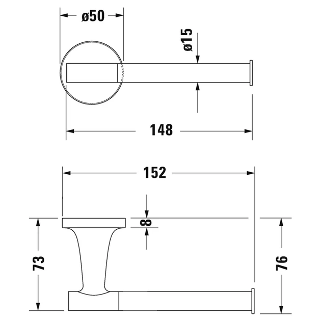 Бумагодержатель без крышки Duravit Starck T (цвет - чёрный матовый) - изображение 4