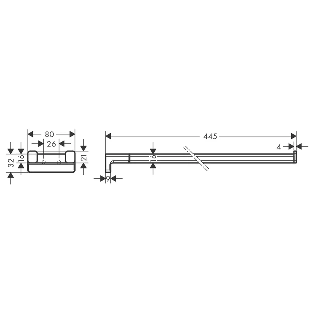 Полотенцедержатель Hansgrohe AddStoris 44,5 см, подвійний, Matt White (41770700) - изображение 2