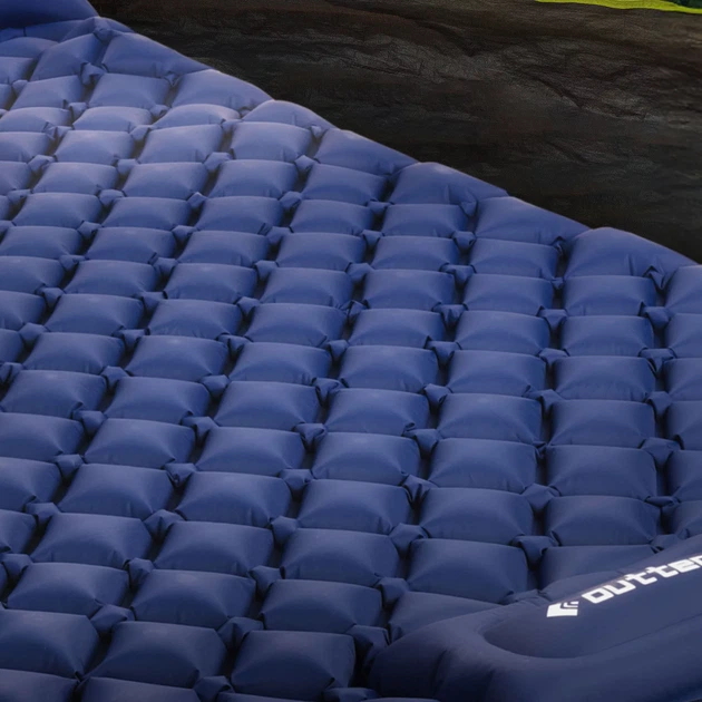 Надувний матрац для кемпінгу Outtec Nylon O-42641 205 x 120 x 15 см двомісний Синій (5905884426418) - зображення 15