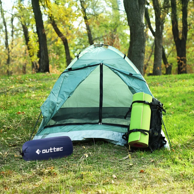 Надувний матрац для кемпінгу Outtec Nylon O-42641 205 x 120 x 15 см двомісний Синій (5905884426418) - зображення 19