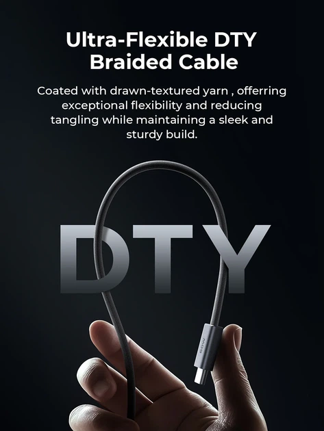 Kabel Aukey 60 W USB Type-C – USB Type-C 1 m Grey (CB-DCC061) - obraz 5