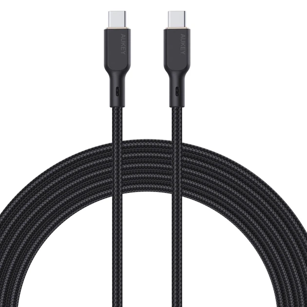 Kabel Aukey 100 W USB Type-C – USB Type-C 1.8 m Black (CB-KCC102) - Zdjęcie 1 Kabel Aukey 100 W USB Type-C – USB Type-C 1.8 m Black (CB-KCC102) - obraz 1