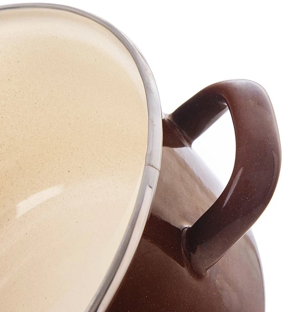 Garnek emaliowany Orion Brown Brązowy 2.2  l (8592381218522) - obraz 4