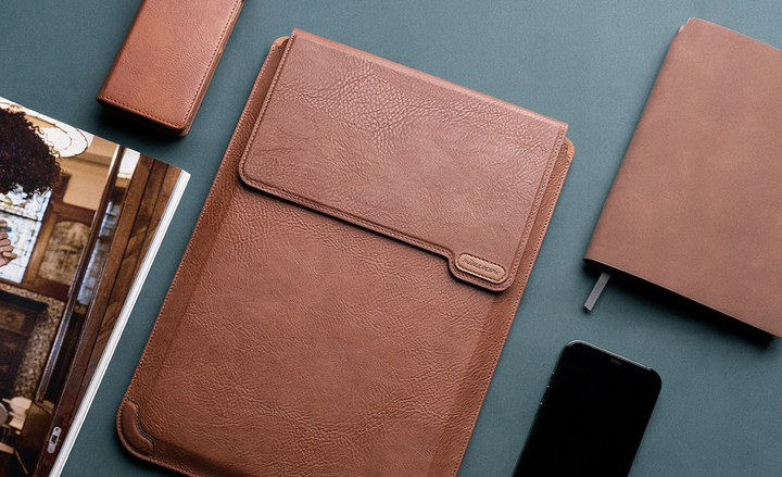 Чехол для ноутбука Nillkin Versatile 16.1" Brown | защитный кейс для ноутбука, водостойкий sleeve чехол с текстурой Water Ripple - Фото 4 Чехол для ноутбука Nillkin Versatile 16.1" Brown | защитный кейс для ноутбука, водостойкий sleeve чехол с текстурой Water Ripple - изображение 4