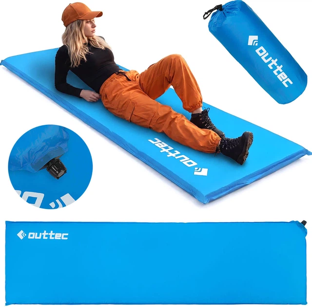 Килимок самонадувний Outtec Travel O-66058 180 x 53 см Блакитний (5907766660583) - зображення 10