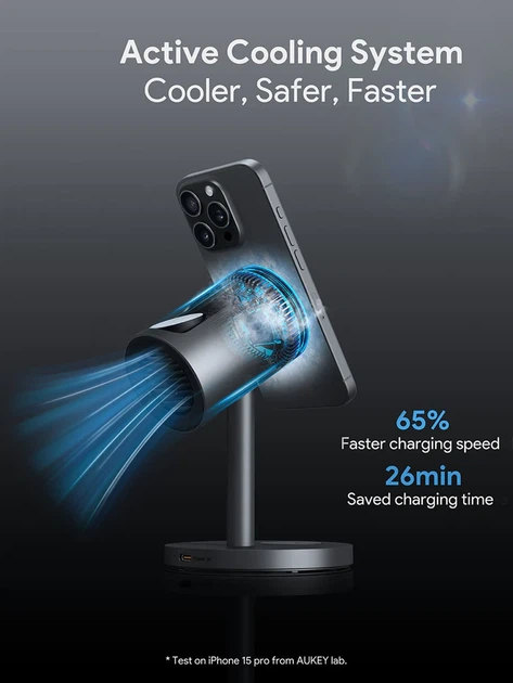 Bezprzewodowa ładowarka AUKEY MagFusion 3-in-1 15W Grey (LC-MC311A) - Zdjęcie 4 Bezprzewodowa ładowarka AUKEY MagFusion 3-in-1 15W Grey (LC-MC311A) - obraz 4
