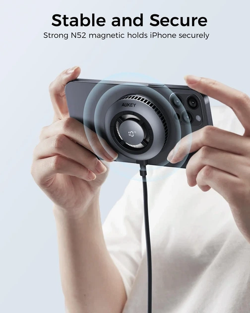 Bezprzewodowa ładowarka AUKEY MagFusion GameFrost Qi2 LC-G10 Grey (689323788361) - obraz 8