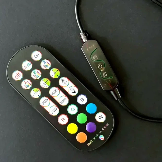 Світлодіодні RGB лампи 24 см 10 Вт USB чорний з пультом дистанційного керування для настільного освітлення 2 шт. - Фото 6 Світлодіодні RGB лампи 24 см 10 Вт USB чорний з пультом дистанційного керування для настільного освітлення 2 шт. - зображення 6