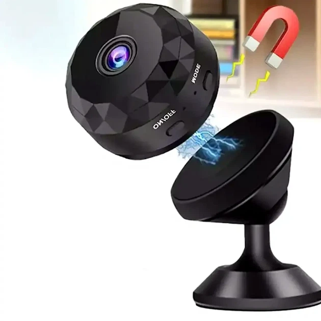 Беспроводная мини камера WiFi 1080P с микрофоном и магнитным креплением для видеонаблюдения черная - изображение 8