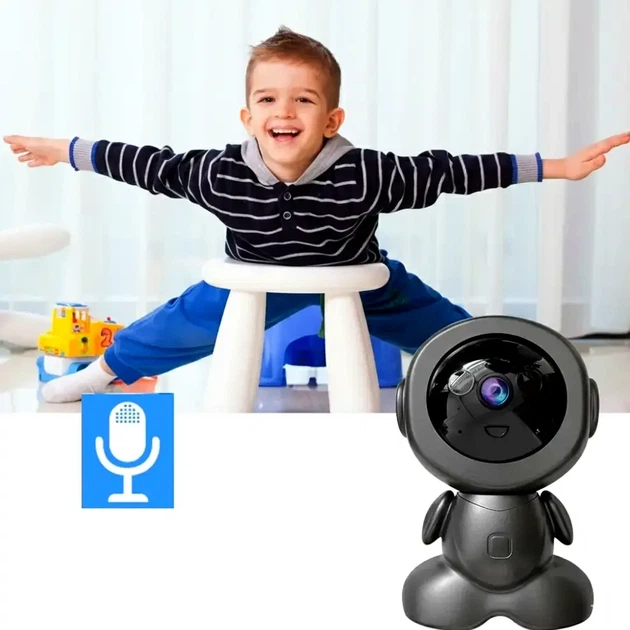 Веб-камера USB 360° поворотная с микрофоном черная для наблюдения за детьми и животными - Фото 7 Веб-камера USB 360° поворотная с микрофоном черная для наблюдения за детьми и животными - изображение 7