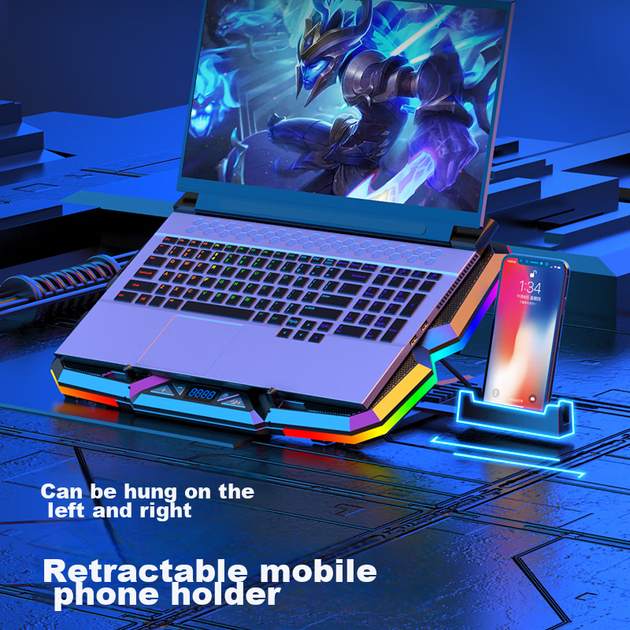 Охлаждающая подставка для ноутбука Lenovo ERAZER R7 5 Fan LCD RGB - изображение 5