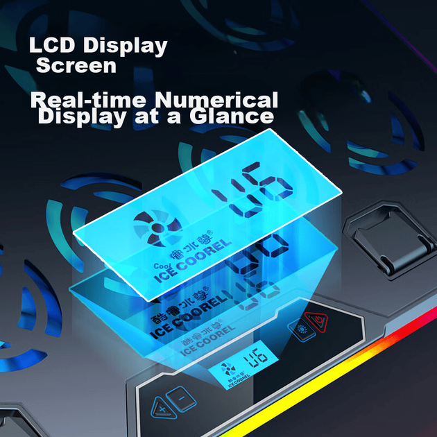 Охлаждающая подставка для ноутбука Ice Coorel K15C Plus 14 вентиляторов RGB - Фото 11 Охлаждающая подставка для ноутбука Ice Coorel K15C Plus 14 вентиляторов RGB - изображение 11