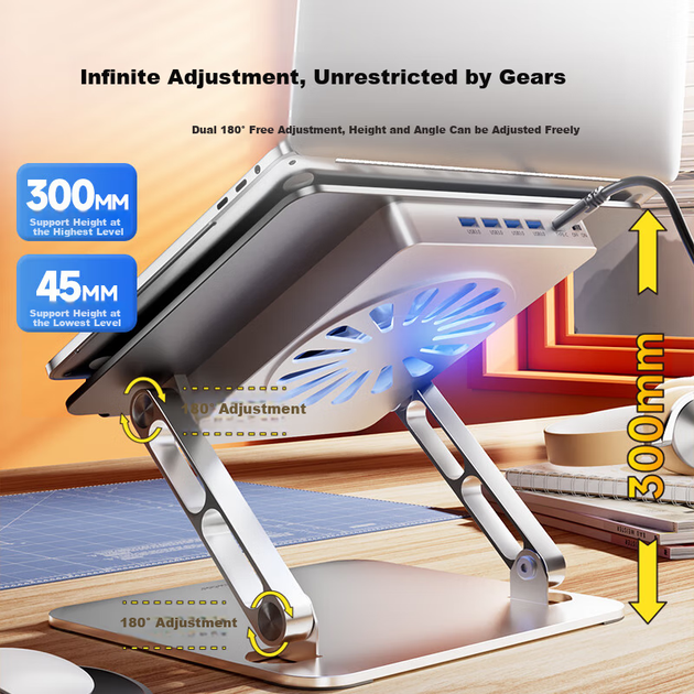 Охлаждающая подставка для ноутбука Jichuan Savior 4USB+Type-C - изображение 6