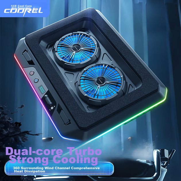 Охлаждающая подставка для ноутбука Ice Coorel A5 2Fan 4USB RGB - изображение 2