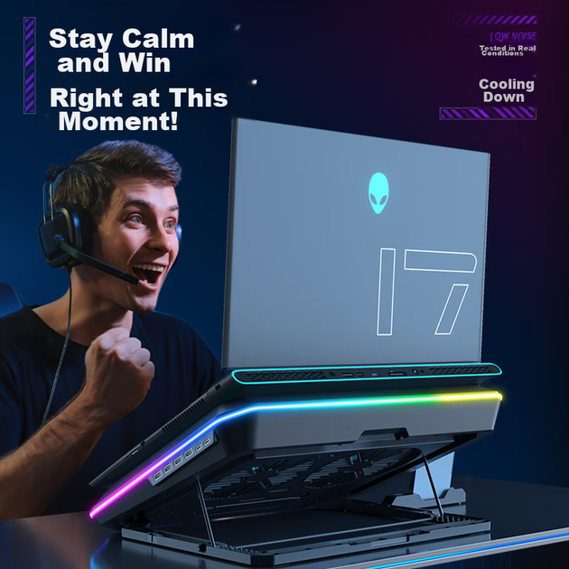 Охлаждающая подставка для ноутбука Ice Coorel A5 2Fan 4USB RGB - изображение 6