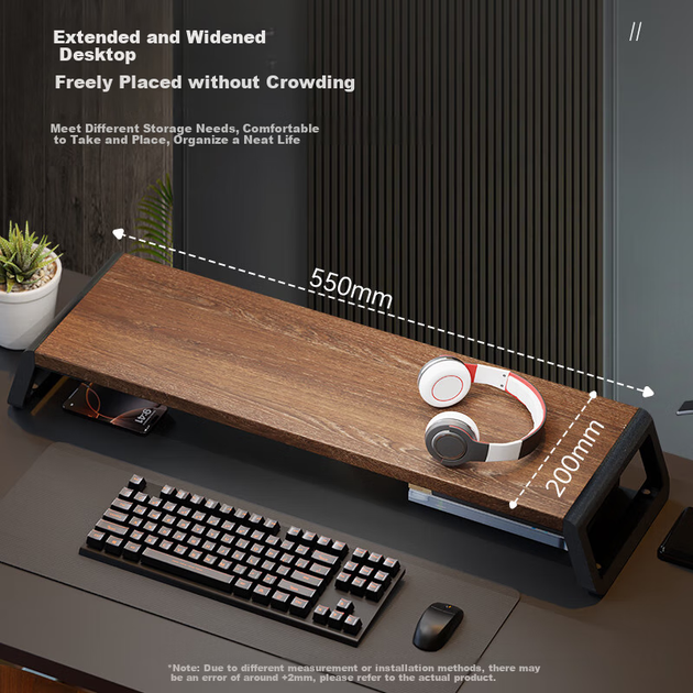 Подставка для монитора Mryc с USB-расширением Wood 550x200x75 мм - Фото 6 Подставка для монитора Mryc с USB-расширением Wood 550x200x75 мм - изображение 6