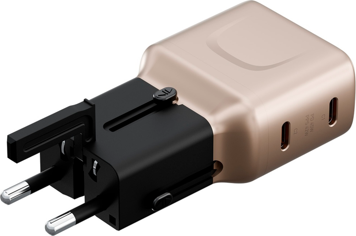 Ładowarka sieciowa Energea TravelGo 45W 2x USB-C Gold (8885020103403) - obraz 6