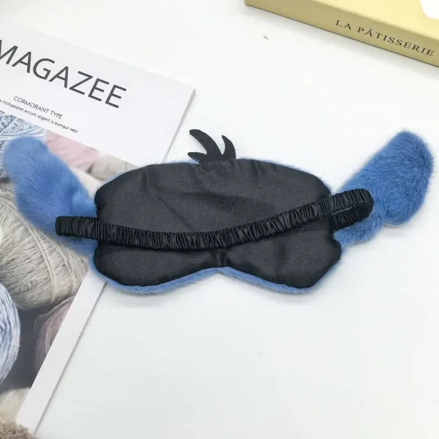 Маска для сна Stitch 2 детская и женская — мягкая повязка на глаза для отдыха и путешествий - изображение 4