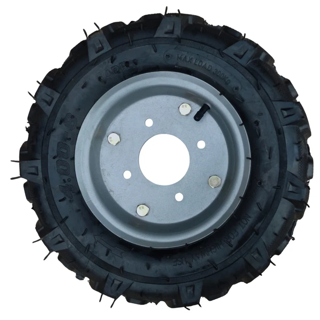 Колесо в сборе для мотоблока 4.00-8 металлическое 0,12х0,4х0,4 м - Фото 1 Колесо в сборе для мотоблока 4.00-8 металлическое 0,12х0,4х0,4 м - изображение 1