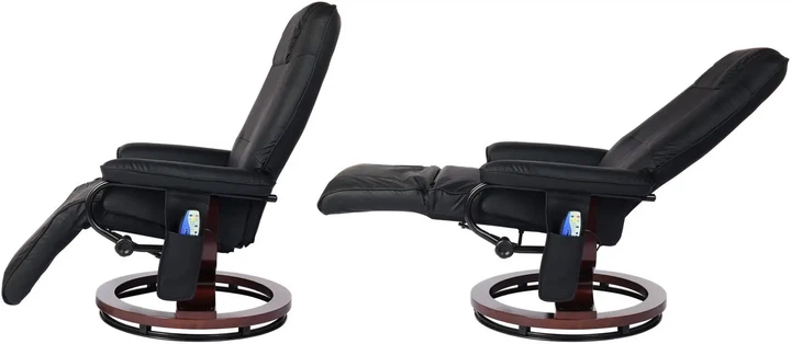 Крісло для відпочинку Recliner sofa Чорне з масажем (6 вібраційних зон) та обігрівом, з регулюванням нахилу спинки та висувною підніжкою - зображення 2