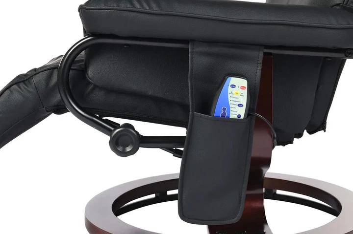 Крісло для відпочинку Recliner sofa Чорне з масажем (6 вібраційних зон) та обігрівом, з регулюванням нахилу спинки та висувною підніжкою - зображення 5