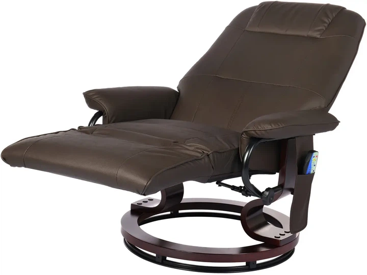 Крісло для відпочинку Recliner sofa Коричневе з масажем (6 вібраційних зон) та обігрівом, з регулюванням нахилу спинки та висувною підніжкою - зображення 5