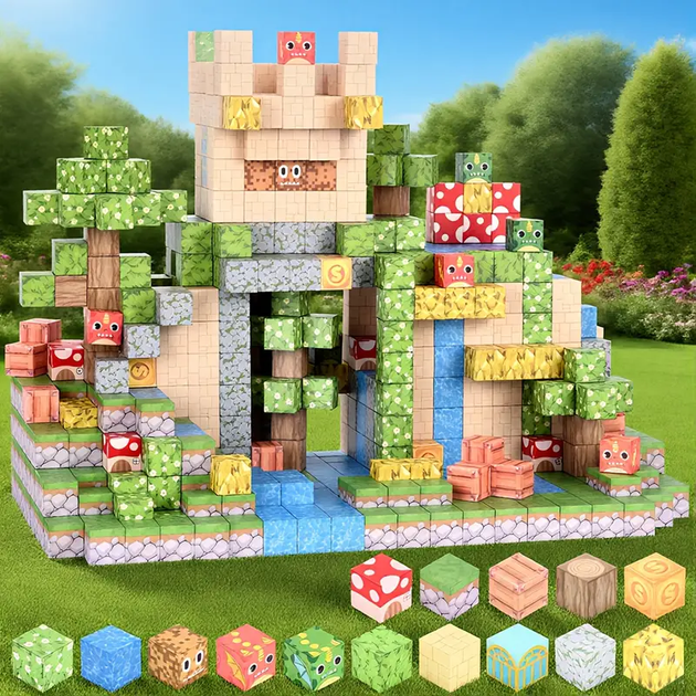 Магнітний конструктор Minecraft 100 шт по грі Майнкрафт Дракони та мухомори Mk001025 - зображення 2