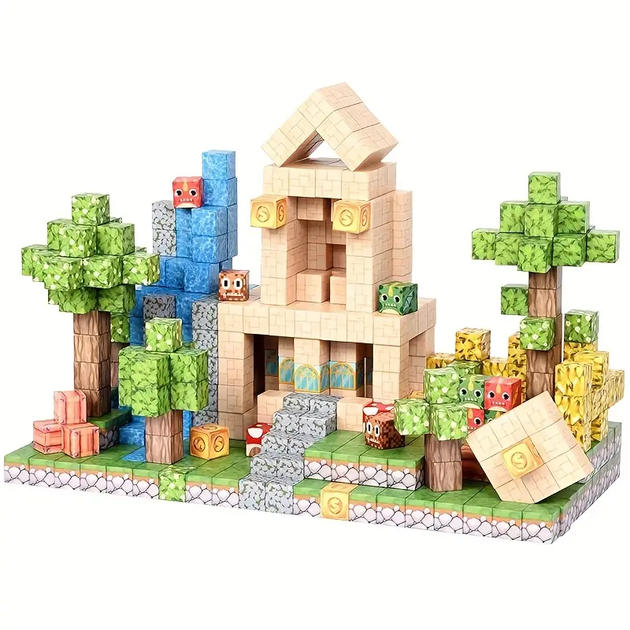 Магнітний конструктор Minecraft 100 шт по грі Майнкрафт Дракони та мухомори Mk001025 - зображення 3