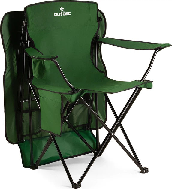 Крісло рибальське Outtec Sun XXL з козирком Зелене 198005 (5905884424636) - зображення 5