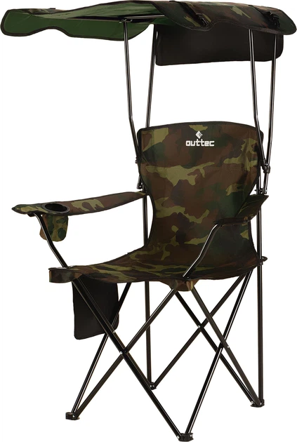 Крісло рибальське Outtec Sun XXL з козирком Камуфляж 198008 (5905884424629) - зображення 3