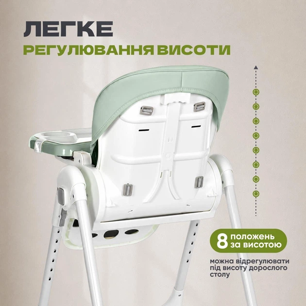 Детский стульчик столик для кормления детей на колесах складной с регулировкой высоты и спинки для мальчика и девочки Bambi M 5673 МЯТНЫЙ - Фото 5 Детский стульчик столик для кормления детей на колесах складной с регулировкой высоты и спинки для мальчика и девочки Bambi M 5673 МЯТНЫЙ - изображение 5