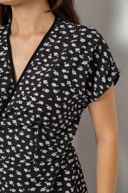 Платье женское однотонное с принтом черный 257R177-6 AGER XXL-XXXL - Фото 5 Платье женское однотонное с принтом черный 257R177-6 AGER XXL-XXXL - изображение 5