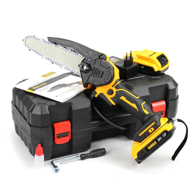 Мини пила аккумуляторная DeWalt DCM155N 48 В 6 А·ч цепная шина 20 см сучкорез бесщеточный автоматическая смазка электропила 17 м с шаг 1 4 бесключевое натяжение для обрезки деревьев веток кустов распиливания древесины с 2 АКБ - изображение 8