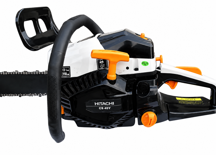 Бензопила Hitachi CS-45-Y 4.2 кВт цепная бензиновая шина 45 см мотопила 5.7 л с профессиональная с праймером двигатель 52 см3 скорость цепи 15 м с 12000 об мин шаг 0.325 для валки деревьев заготовки дров распиливания древесины лесных строительных работ - изображение 6