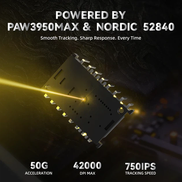 Игровая мышь ATTACK SHARK R11 ULTRA Carbon Fiber Wireless 8K PAW3950MAX, 49 г, Bluetooth/2.4G/USB - Фото 4 Игровая мышь ATTACK SHARK R11 ULTRA Carbon Fiber Wireless 8K PAW3950MAX, 49 г, Bluetooth/2.4G/USB - изображение 4