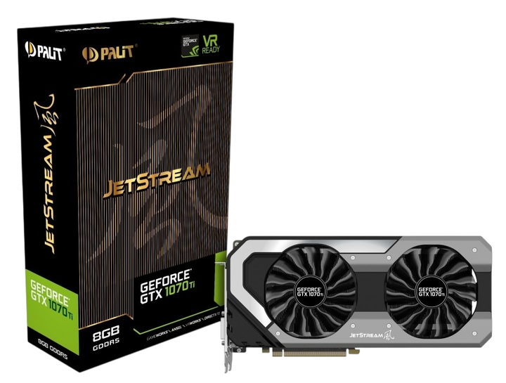 Відеокарта GeForce GTX 1070 Ti 8GB Palit JetStream (NE5107T015P2-1041J) Б/В - Фото 1 Відеокарта GeForce GTX 1070 Ti 8GB Palit JetStream (NE5107T015P2-1041J) Б/В - изображение 1