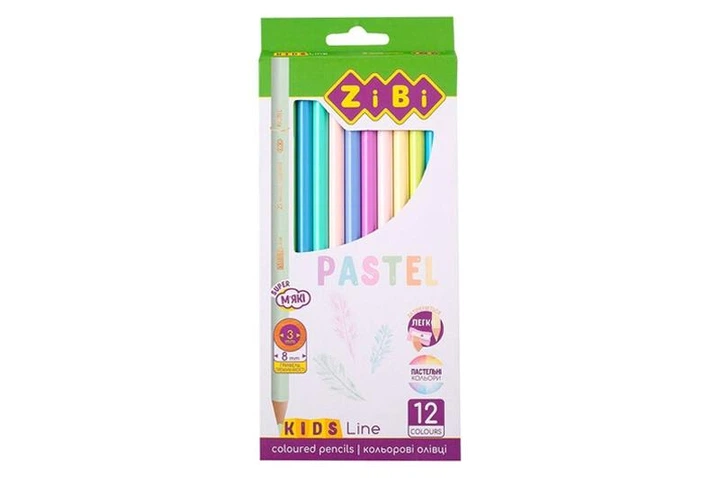 Карандаши ZIBI цветные PASTEL ZB-2470 12 цветов - Фото 1 Карандаши ZIBI цветные PASTEL ZB-2470 12 цветов - изображение 1