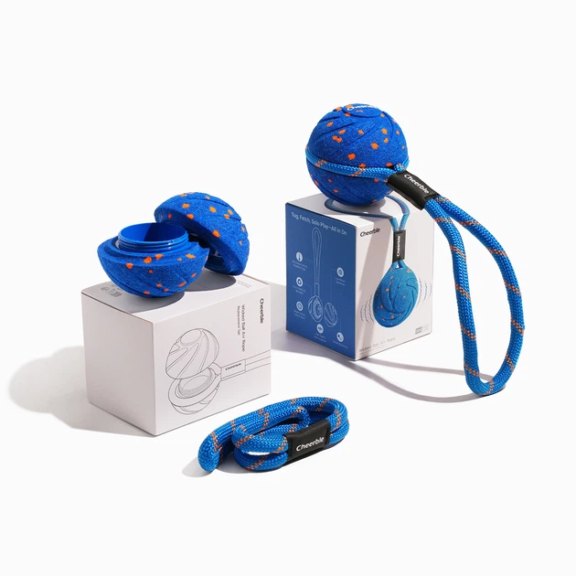 Інтерактивна іграшка для собак Cheerble Wicked Ball Air Rope Royal Blue (CWQ03B) - зображення 11