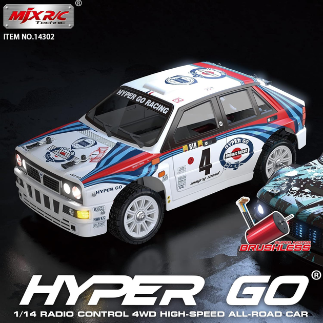 Радиоуправляемая машинка MJX Hyper Go 14302 1:14 4WD Brushless на пульте управления до 42 км/ч, RC дрифт автомобиль, 2 комплекта колес - изображение 6
