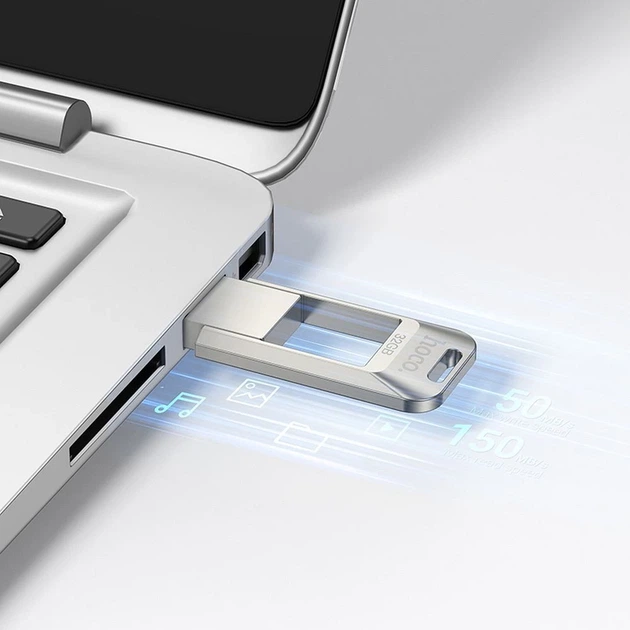 Флешка Hoco UD16 32GB USB 3.0 USB A Silver (6942007641616) - зображення 2
