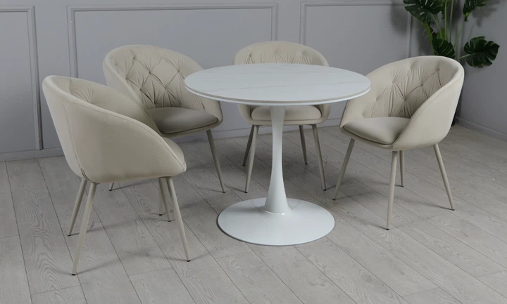 Стол Шарм 900x900x750 белый - изображение 12