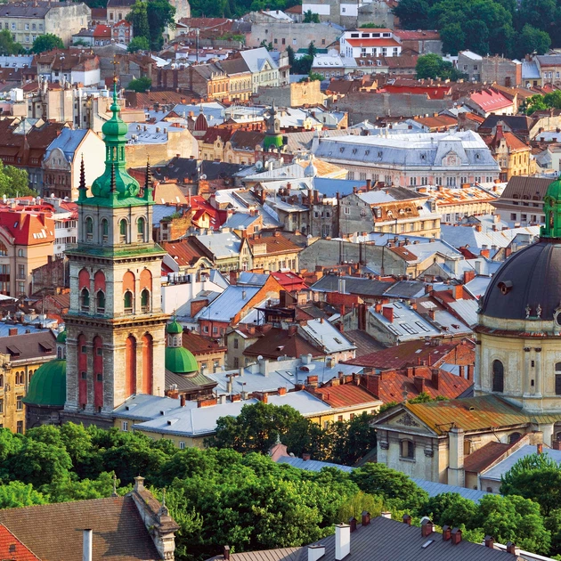 Интерьерная картина Львов, вид на центр с высоты, Lviv, интерьерный декор, 40×60 см (id0587) - изображение 4