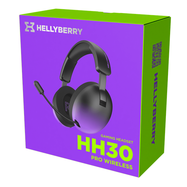 Гарнітура Hator Hellyberry HH30 Pro Black-Violet Gradient (HH30_PRO_wireless_BV) - Фото 2 Гарнітура Hator Hellyberry HH30 Pro Black-Violet Gradient (HH30_PRO_wireless_BV) - изображение 2
