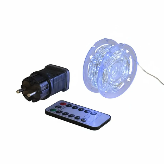 Гирлянда Роса 100м 1000Led от розетки Холодный белый Больше диод G165-100B - Фото 4 Гирлянда Роса 100м 1000Led от розетки Холодный белый Больше диод G165-100B - изображение 4