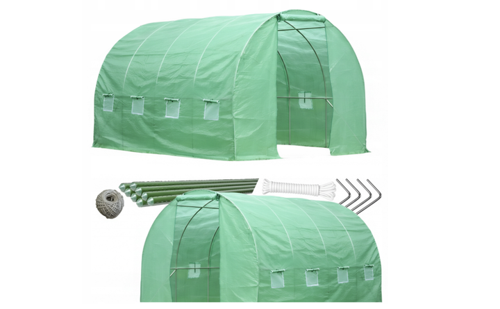 Садовая теплица пленочная армированная 2.5х5 м Ekspand TFO19-2,5X5X2-2-Z с двумя входами оцинкованный каркас 19 мм - изображение 5