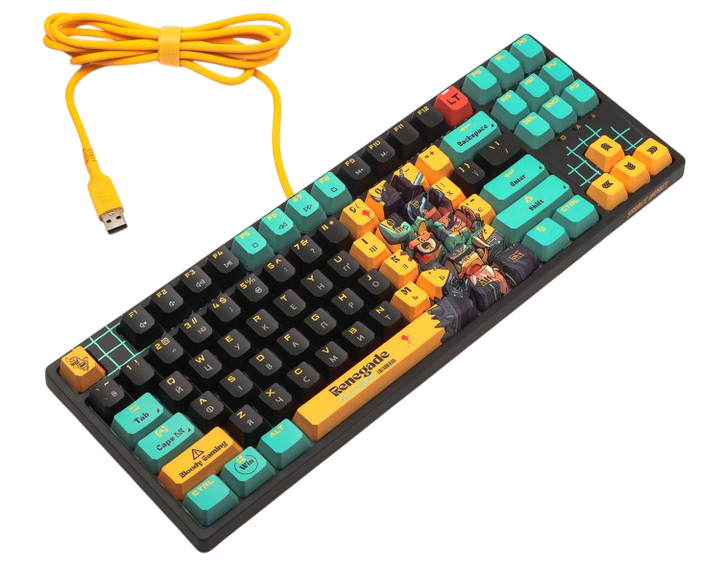 Клавіатура A4Tech Bloody AT87 Renegade RGB Black/Yellow - зображення 2