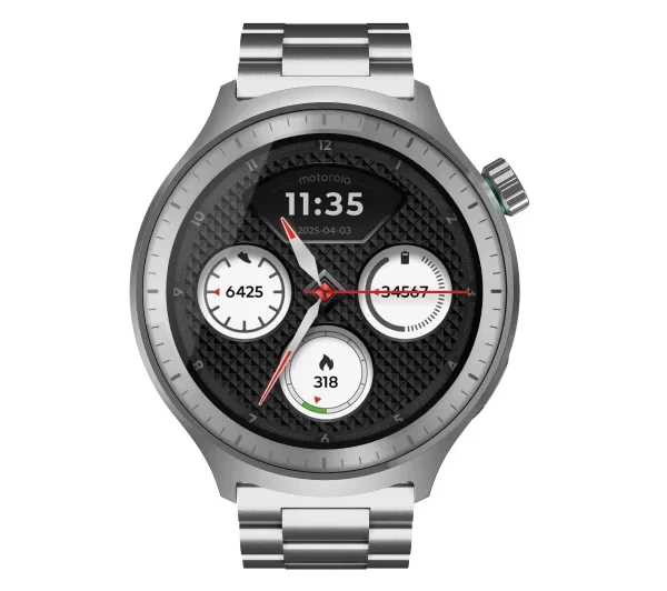 Смартгодинник Motorola Moto Watch Функції ШІ 47мм GPS Срібний - зображення 2