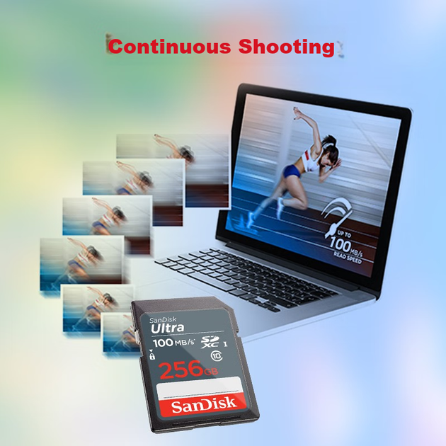 Карта памяти SanDisk SDXC 256 ГБ Class 10 UHS-I U1 V10 (SDSDUNR-256G-GN6IN) - Фото 8 Карта памяти SanDisk SDXC 256 ГБ Class 10 UHS-I U1 V10 (SDSDUNR-256G-GN6IN) - изображение 8