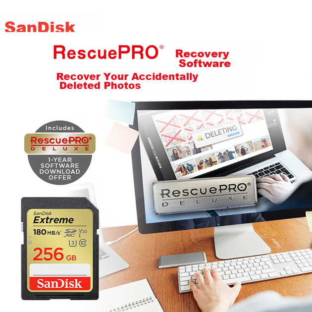 Карта пам'яті SANDISK Extreme SDXC 256GB Class 10 UHS-I U3 V30 (SDSDXV5-256G-ZNCIN) - Фото 5 Карта пам'яті SANDISK Extreme SDXC 256GB Class 10 UHS-I U3 V30 (SDSDXV5-256G-ZNCIN) - зображення 5