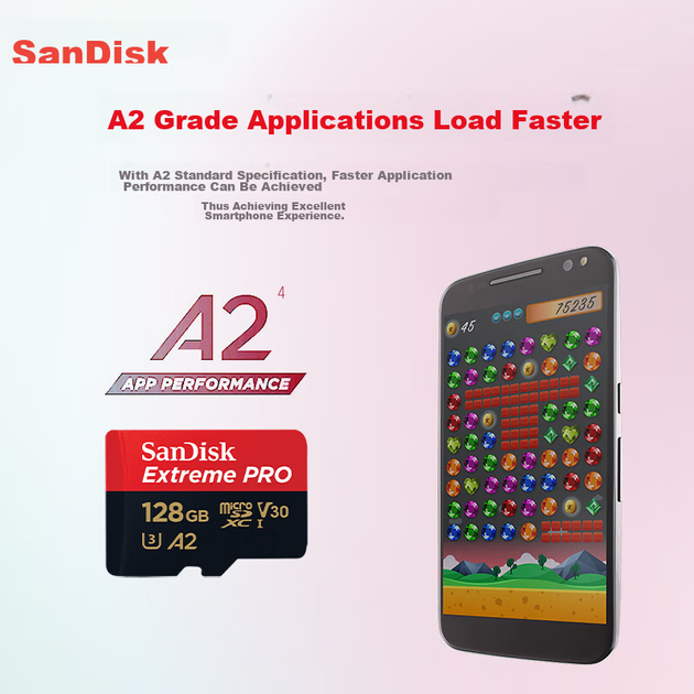 Карта памяти SanDisk 128 ГБ microSDXC UHS-I A2 U3 V30 C10 Ultimate - Фото 5 Карта памяти SanDisk 128 ГБ microSDXC UHS-I A2 U3 V30 C10 Ultimate - изображение 5